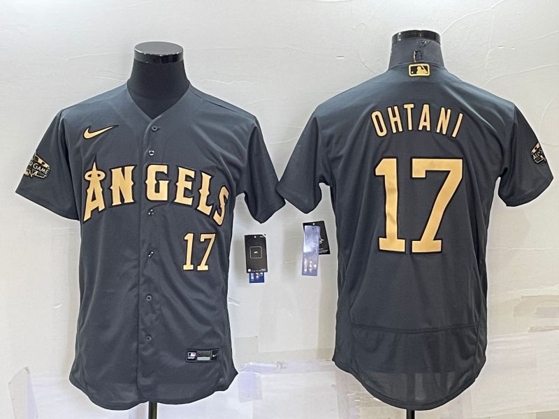 Men Los Angeles Angels #17 Ohtani Grey 2022 All Star Elite Nike MLB Jersey->los angeles angels->MLB Jersey